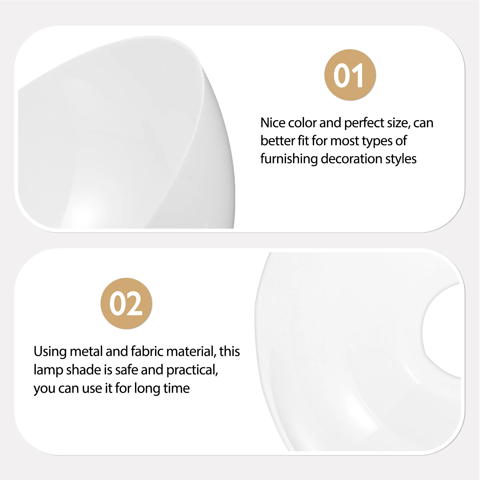 

Acrylic Lamp Shades White E27 Pendant Light Shade 245mm Safe Wear Resistance Practical Home Decor Lampshade Replacement