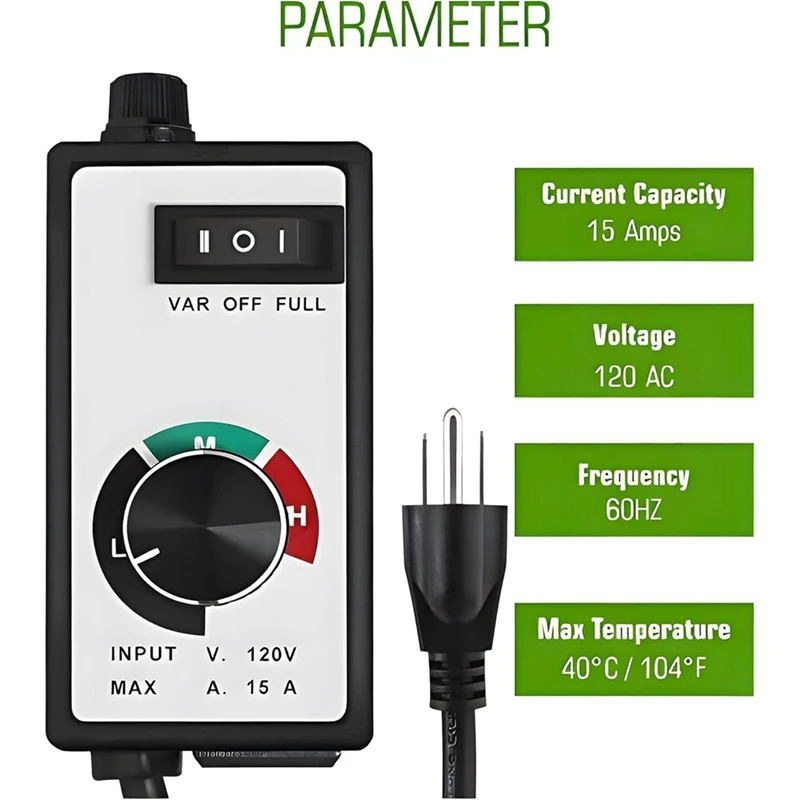 

Американская вилка, регулятор скорости двигателя переменного тока, 120 В, 15 А, макс. электронный регулятор скорости вентилятора, регулируемый регулятор для вытяжного потолочного вентилятора-A21I