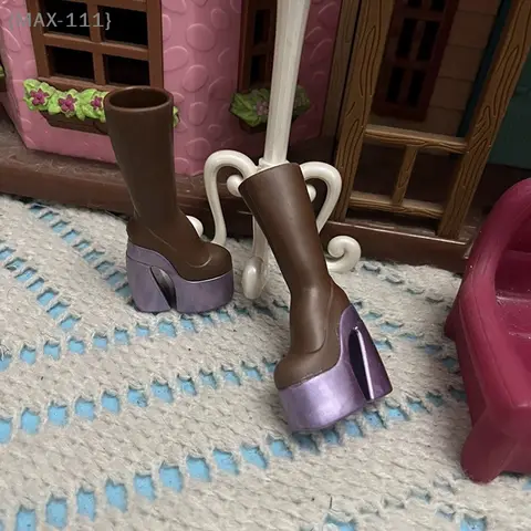 【F2-MAX111】Mini Doll Simulation High Heel Boots - Doll Dress Up Accessories Dolls House Clothes Decoration for Girls Pretend Pla