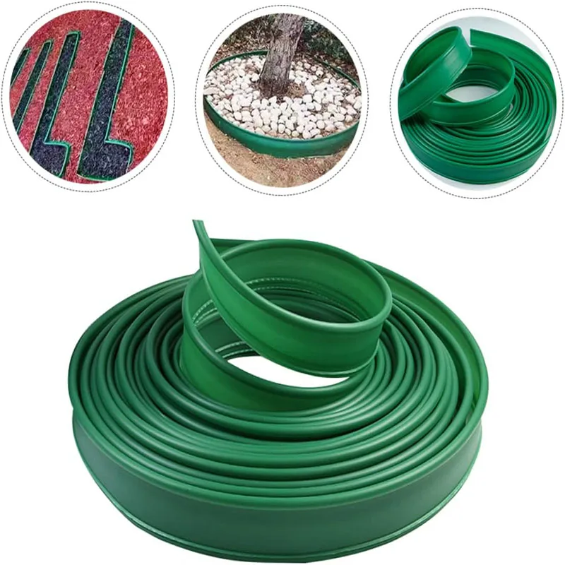 10/5MGreen Belt Plants Outdoor Lawn Edging Strip Flexible Gardening Isolation Path Barrier Plastic Grass Fence Protective Border