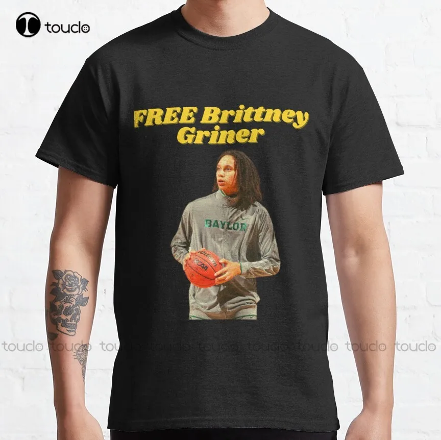 Gratuit Brittney Griner Tendance T-Shirt | Brittney Griner Classique T-Shirt Noir Chemises Pour Hommes En Plein Air Simple Vintage T-shirts Occasionnels