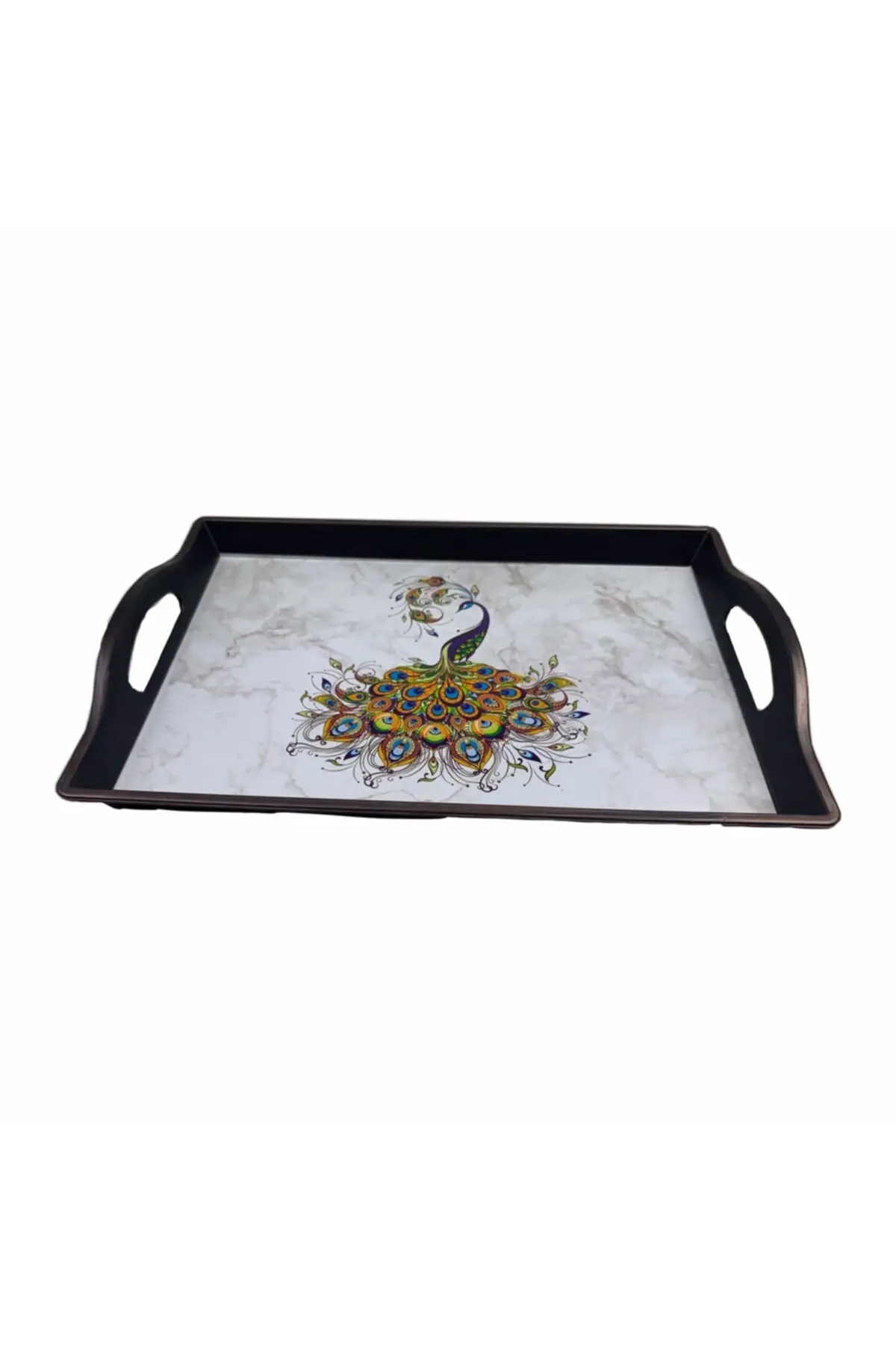 

DOLBOVI Luxury Rectangle Presentation Tray, big size Pattern tray-38x26x3 Cm-Peacock Model tray поднос plateau luxury