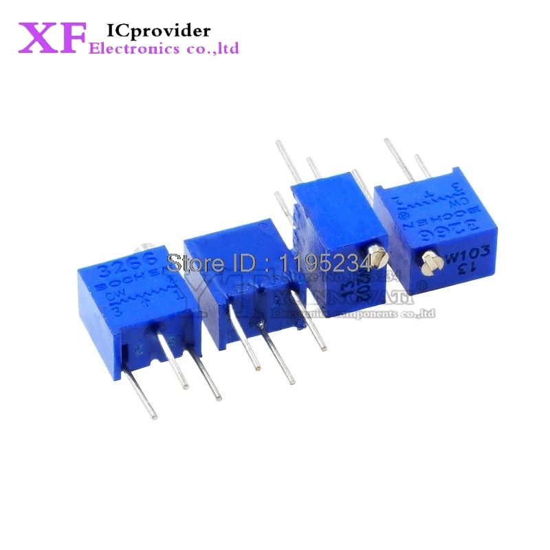 10pcs 3266W 3266 100 200 500 ohm 1K 2K 5K 10K 20K 50K 100K 200K 500K 1M ohm 100R 200R 500R Trimpot Trimmer Potentiometer