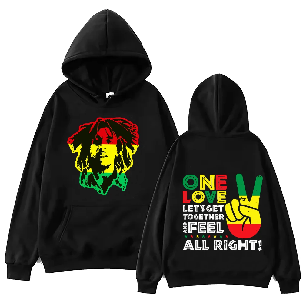 

Bob Marley One Love 2024 Hoodie Harajuku Hip Hop Pullover Tops Man Woman Sweatshirt