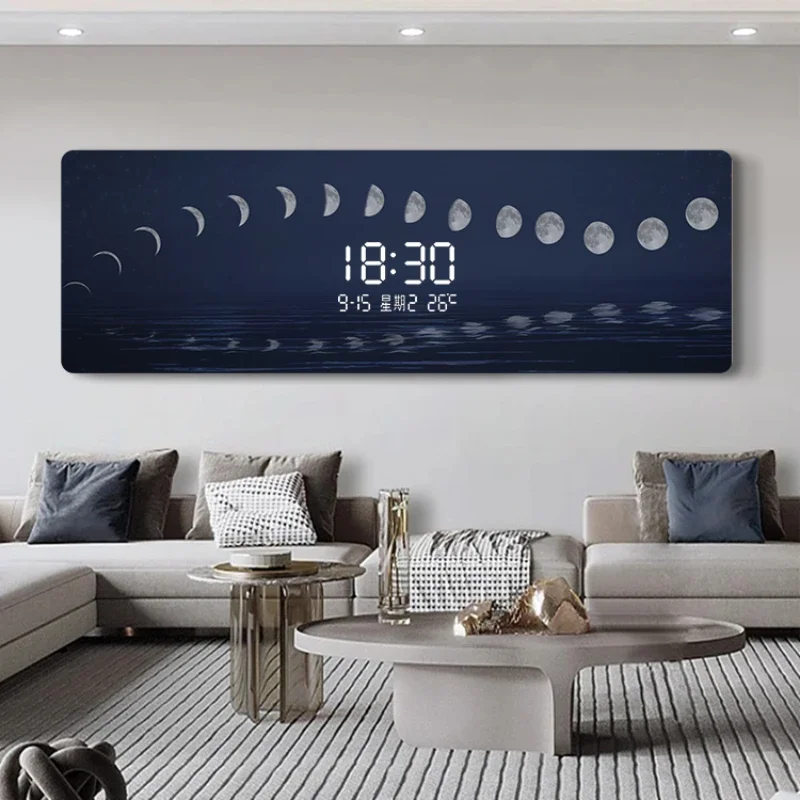 Digital Led Wall Clocks Luxury Art Battery Living Room Interior Wall Watch Aesthetic Minimalist Horloge Murale Home Decoration