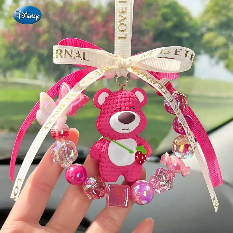 

Disney Strawberry Bear pendant rearview mirror pendant handmade diy pendant car interior accessories car interior decoration
