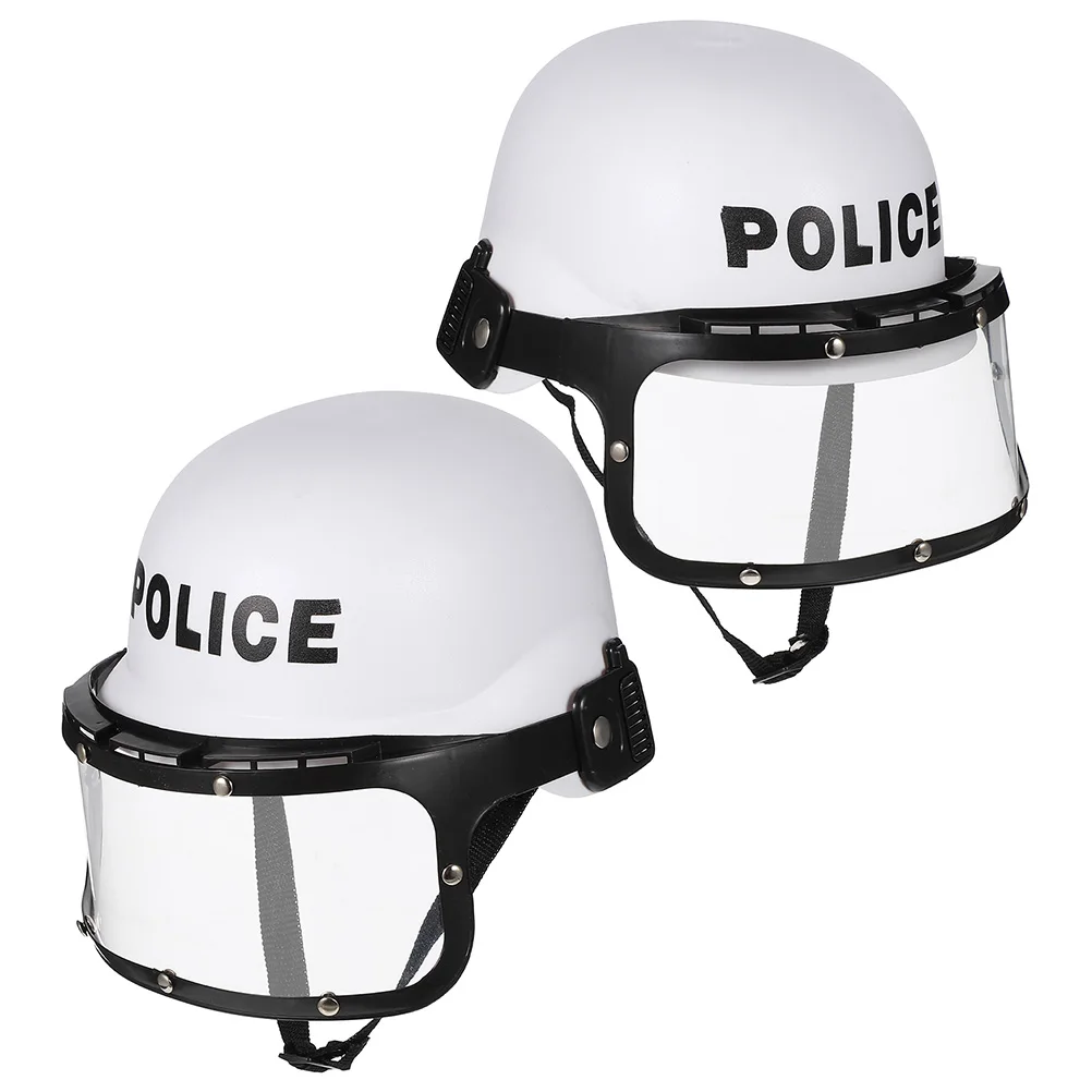 

2 Pcs Cosplay Hat Police Hats Props Stage Performance Party Makeup Costume Policemen Caps Plastic Officer