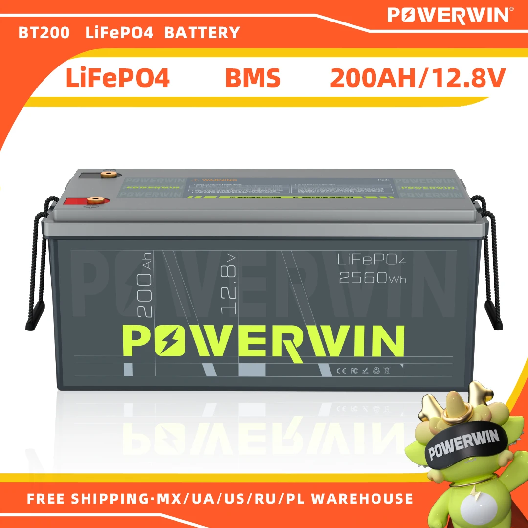 

Украина Местный склад Powerwin BT200 LiFePO4 Аккумулятор 12,8 В 200 Ач 2560 Втч | Ячейки класса А | Встроенный BMS 200А | Безопасное использование |
