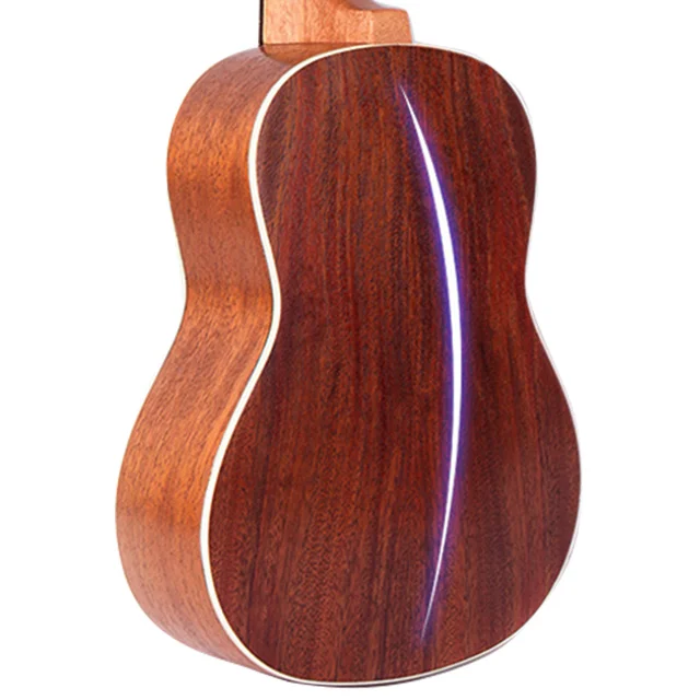 MS2812 28 Zoll Guitalele, Akustische Ukulele, Mini-Reisegitarre mit Palisander-Griffbrett, Natürliche Oberfläche – Detail 5