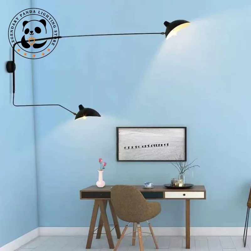 Modern Long Arm Adjustable Rotating Wall Lights Bedroom Industrial Retro Sconces Creative Simple Living Room Led Light Fixtures