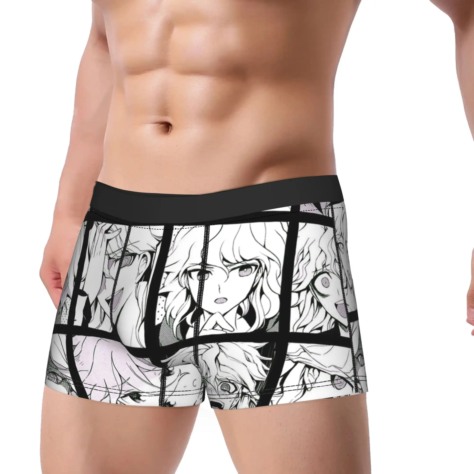 Men Nagito Komaeda Manga Collection Long Underwear Danganronpa Game Novelty Boxer Briefs Shorts Panties Male Underpants M-XXL