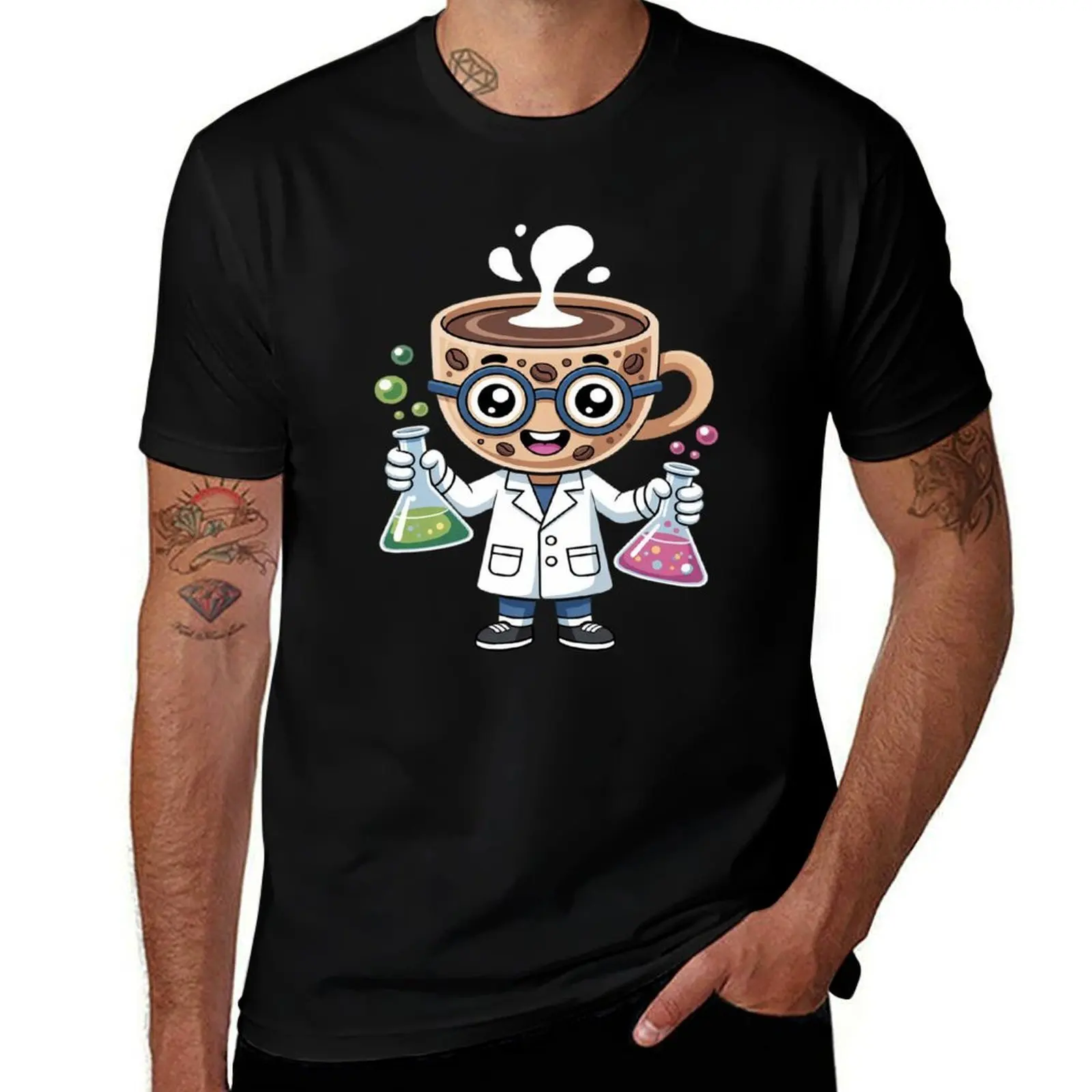 

Mad Scientist Boba Cup Mixing Wild Flavors Cute Funny T-Shirt Aesthetic clothing summer shirt plain white t shirts men