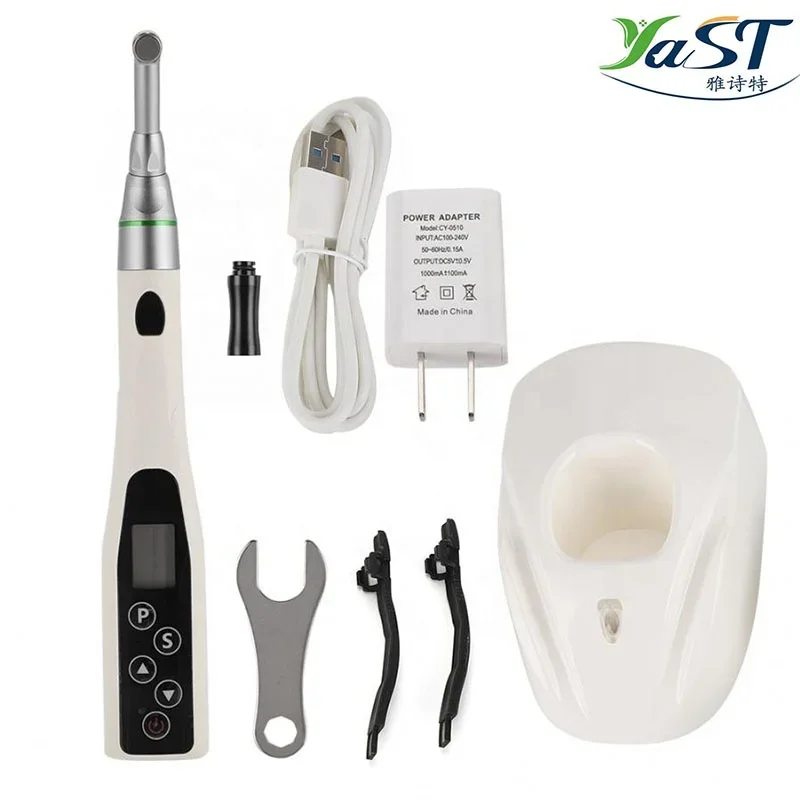 Den tist Dent istry Equipment Den tal 16:1 Reduction Contra Angle Handpiece Push Head and Cordless Endodontic Endo Motor