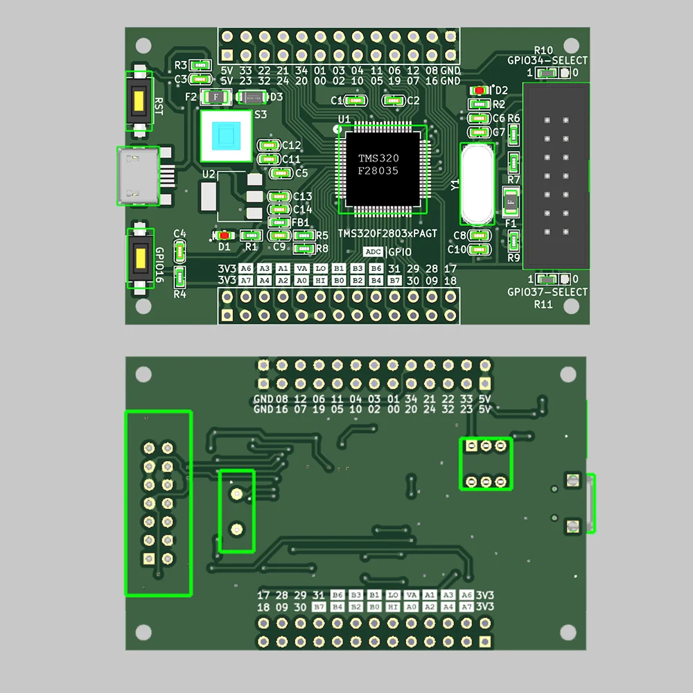 TMS320F28035PAGT Development Board DSP28035 Core Board C2000 Minimum System