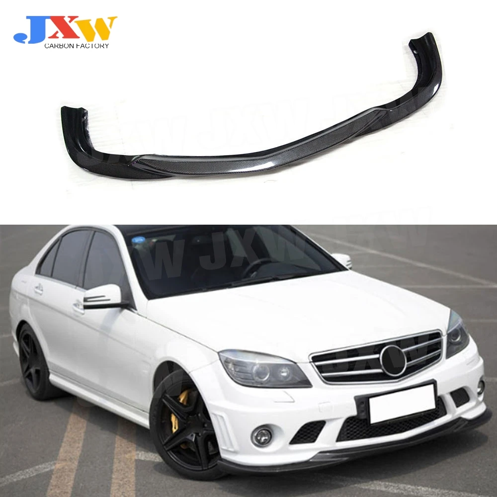 Carbon Fiber Front Bumper Lip Spoiler for Mercedes Benz C Class W204 C63 AMG Sport 2008 -2011 Car Styling