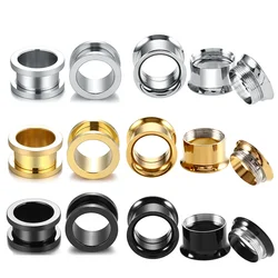1Pair 6-16mm Hollow Ear Gauges Tunnels Plugs Earrings Stainless Steel Ear Piercing Stretcher Expander Fashion Body Jewelry