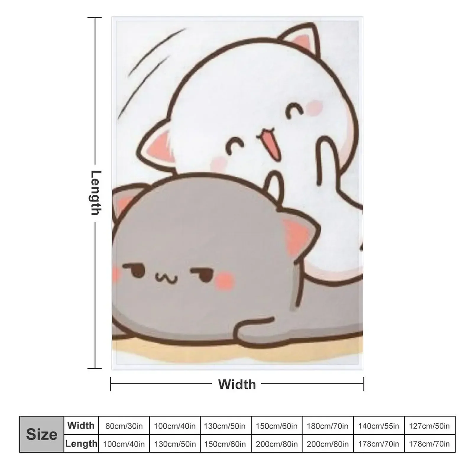 Peach sitting on Goma - Mochi Peach Cat Throw Blanket christmas gifts funny gift Decorative Sofas for babies Blankets