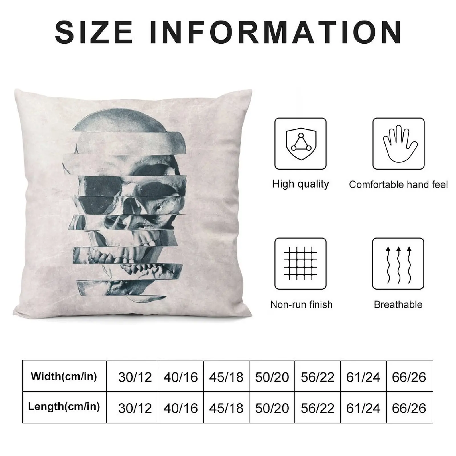 Glitch Skull Mono Throw Pillow Covers For Sofas Custom Cushion Photo Sofa Cushion Cover Cushion Cover pillow