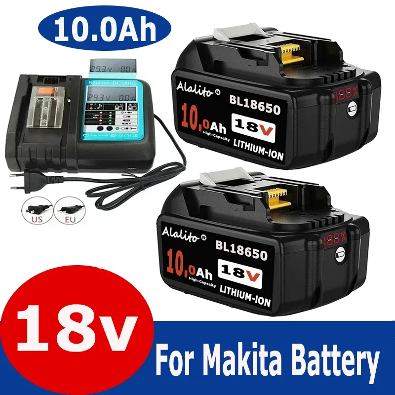 

Сменный аккумулятор BL1850 18 В, 10,0 Ач для электроинструмента Makita, 10000 мАч, BL1840 BL1860, аккумулятор со светодиодным дисплеем питания