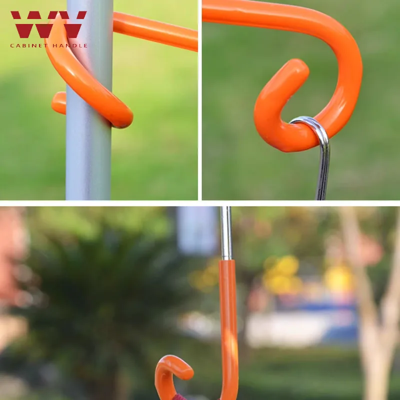 AOBT Outdoor Gas Lamp Hook Camping Multifunctional Metal Colorful Tent Lamp Pigtail Hook S Type Double-headed Storage Hook Holde