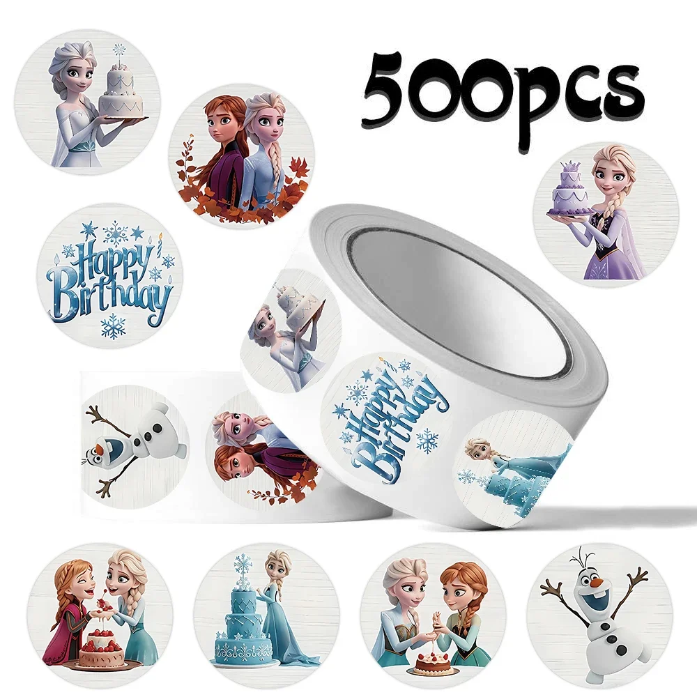 

500 шт./рулон «Холодное сердце», принцесса Эльза, мультяшная уплотнительная наклейка, сделай сам, ПВХ наклейки для ноутбука, водонепроницаемые украшения, наклейка, награда, подарочные игрушки
