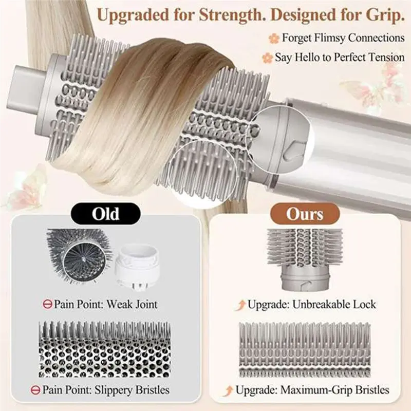 A65T-Long Barrels Curling And Upgraded Large Round Volumizing Brush For Shark Flexstyle HD400 Hair Attachment