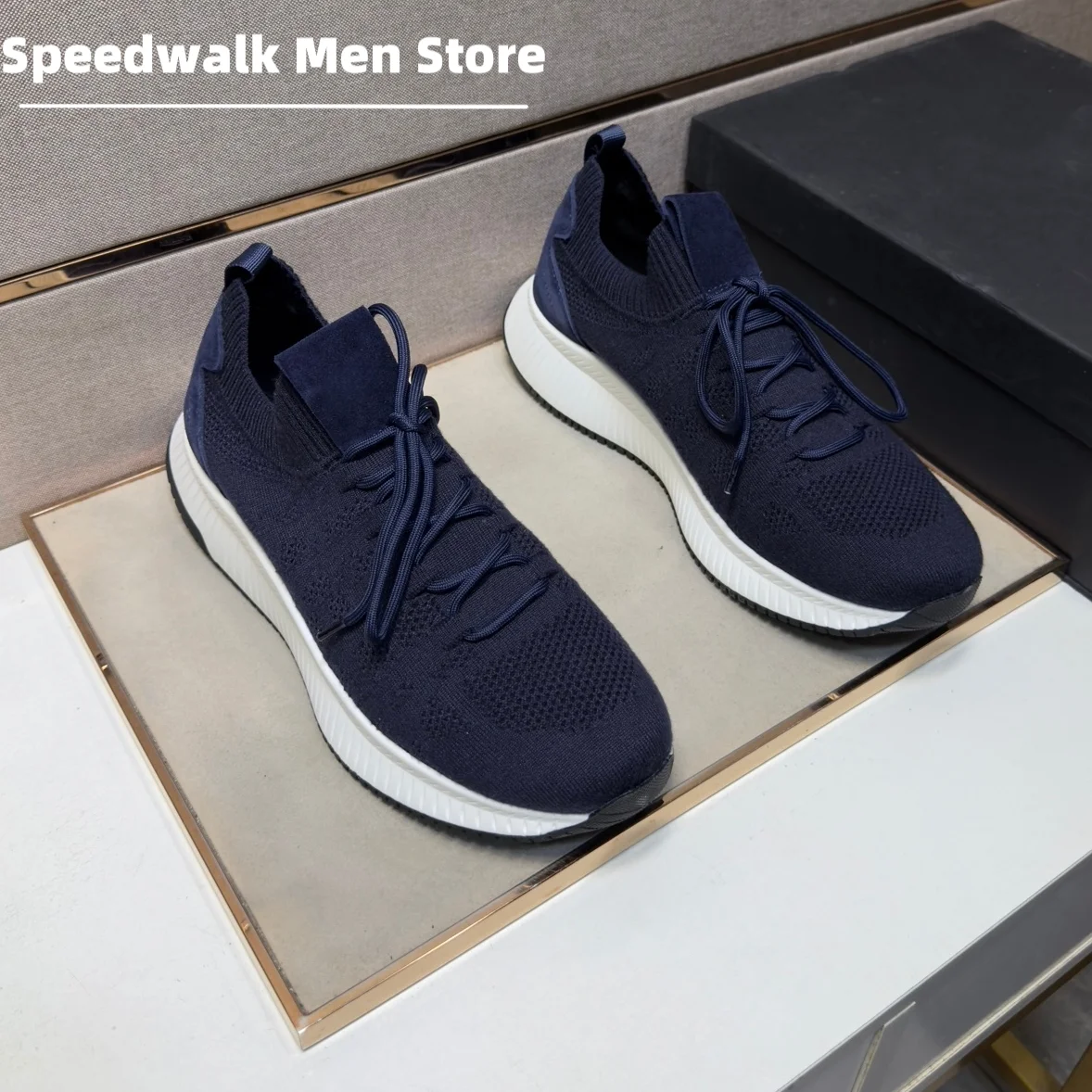 Men Invisible Elevator Soft Lightweight Sock Knit Trainers Breathable Mesh Suede Cushion Sole Outdoor Travel Casual Sneakers
