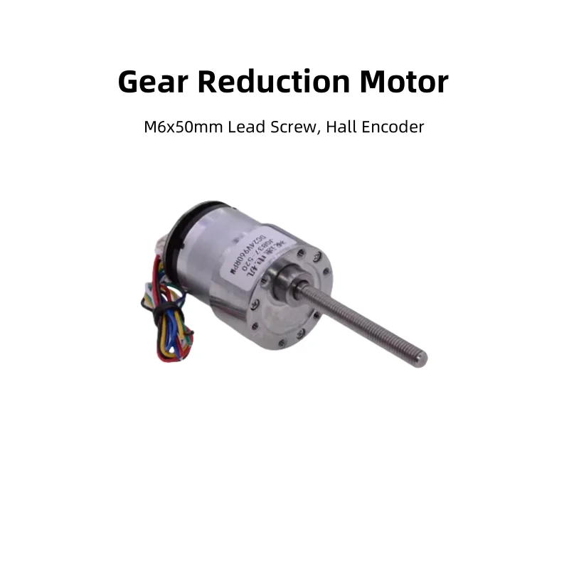 JGB37-520 DC Gear Motor, 6V/12V/24V, Hall Encoder, M6 Screw, Long Shaft, High Torque