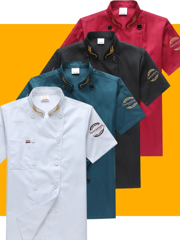 Long-Sleeved Waiter Uniforms Breathable Chef Uniforms for Kitchen Staff in Dining and Baking Chef Jacket Tops for Man Women