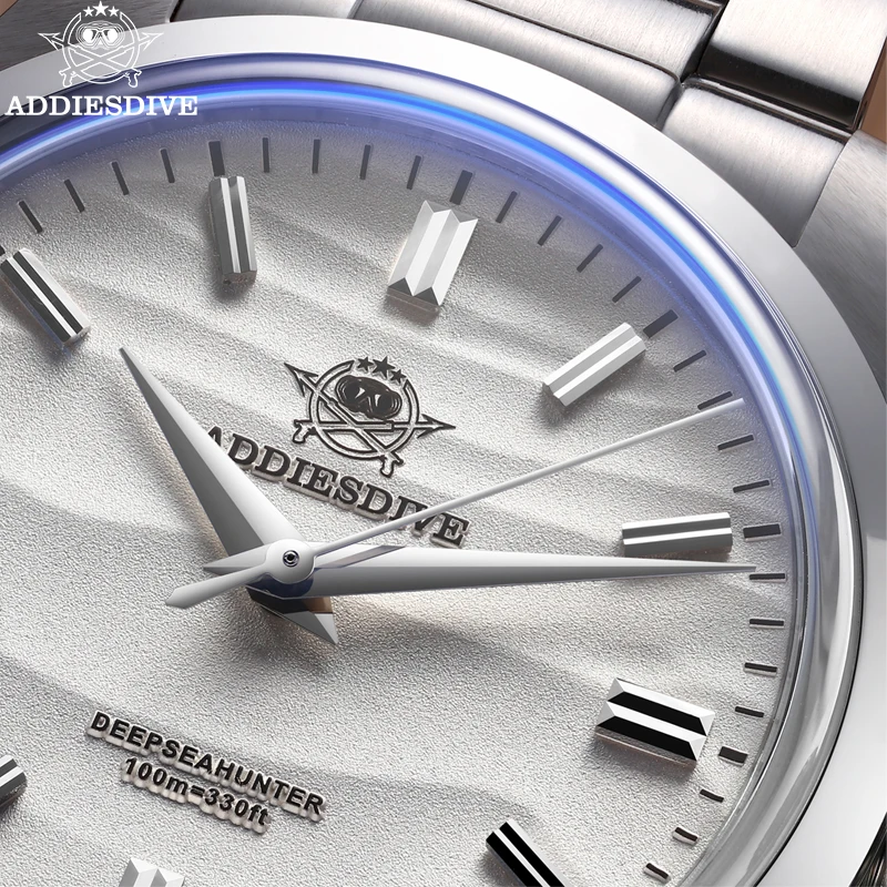 ADDIESDIVE-Relógio de quartzo em aço inoxidável impermeável para homens, relógio de pulso de luxo, cúpula, mostrador areia, relógio esportivo, novo,