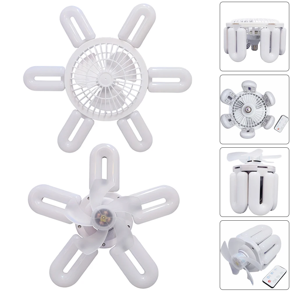 

E27 Silent Ceiling Fan Light 3 Speed Adjustable 60W Socket Ceiling Fan with Light Remote Control for Bedroom Kitchen Living Room