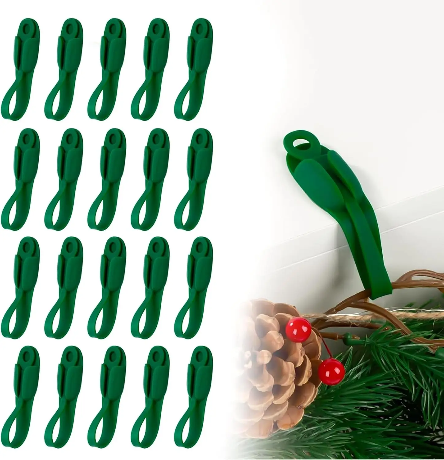 

20 шт. Рождественские гирлянды, силиконовые клейкие вешалки для мантии, камина, венка