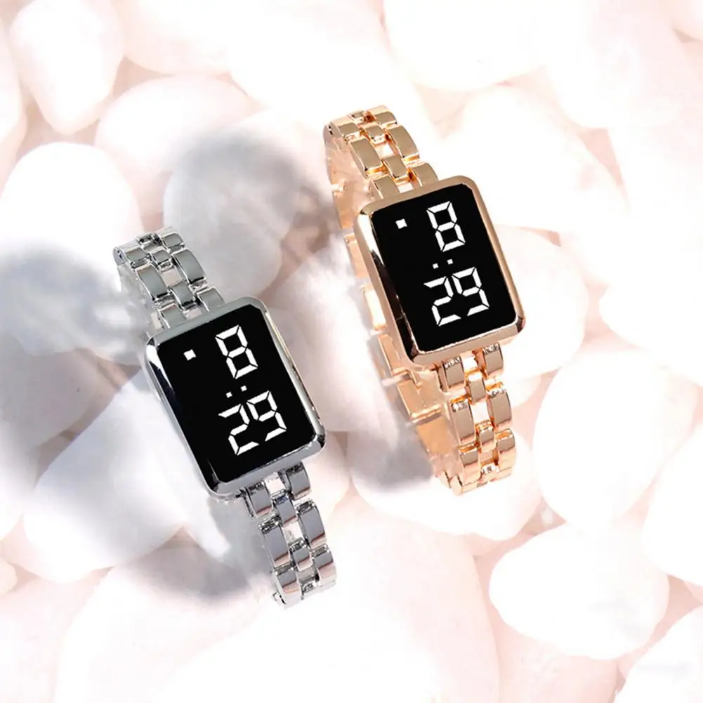 Elagant Women Men Unisex Watch Gold Black Vintage LED Digital Sports Wristwatches LED Electronic Digital Present
