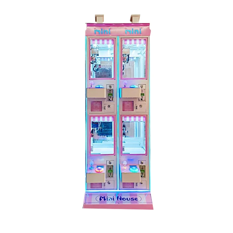 

Best Price 4-Player Coin-Operated Mini Toy Vending Machine 3 Inch Claw Crane Plush Denim for Amusement