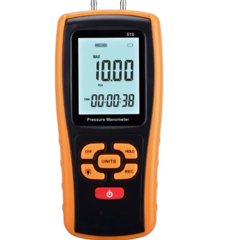 Handheld Digital Differential Pressure Gauge, Portable High‑Precision Micro Air Pressure Testing Meter