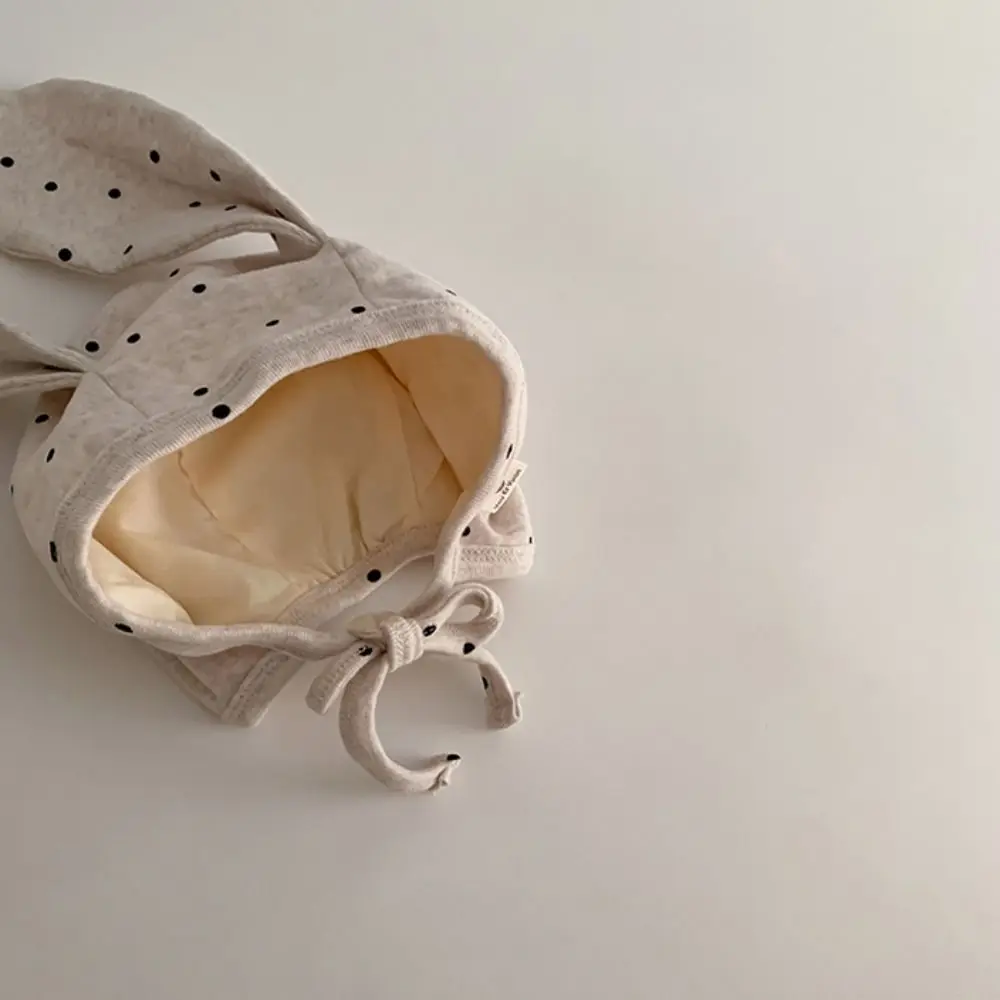 

Корейская милая детская шапка с изображением плода, мягкая шапочка с заячьими ушками для новорожденных, шапка в горошек с завязками на ремешке, детская шапочка, реквизит для фотосъемки