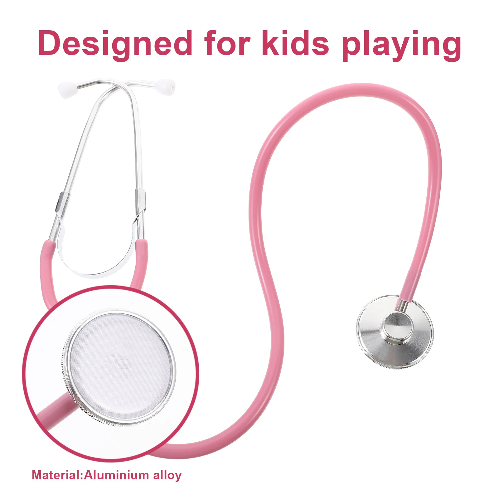 Stetoscopio da gioco da 1 pezzo per bambini Materiale premium Design sicuro Sviluppe la creatività Perfetto per le attività di gioco di ruolo del dottore Rosa