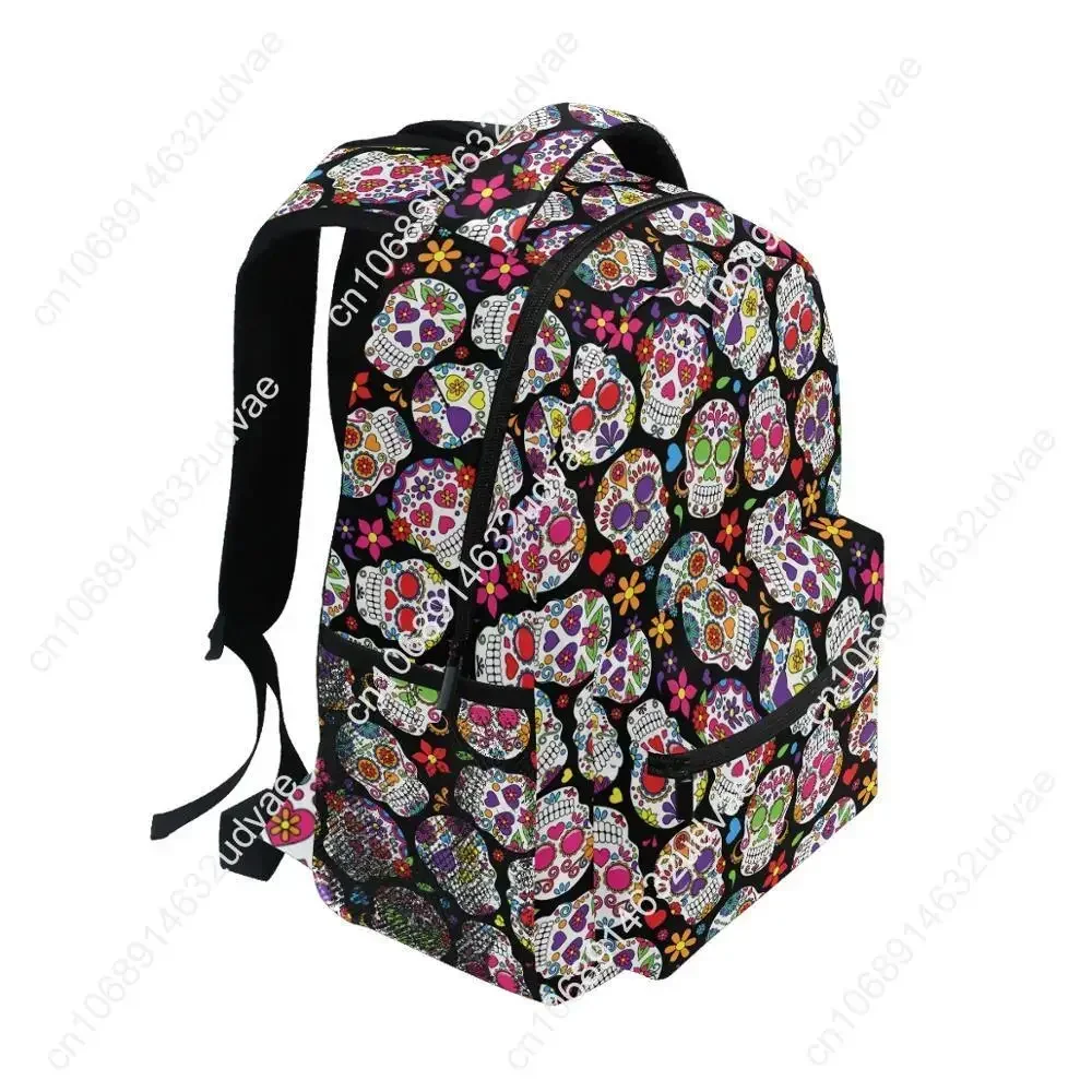 Mochila de poliéster con calavera para hombre, bolso para ordenador portátil, para estudiantes universitarios, de secundaria, a la moda, 2022