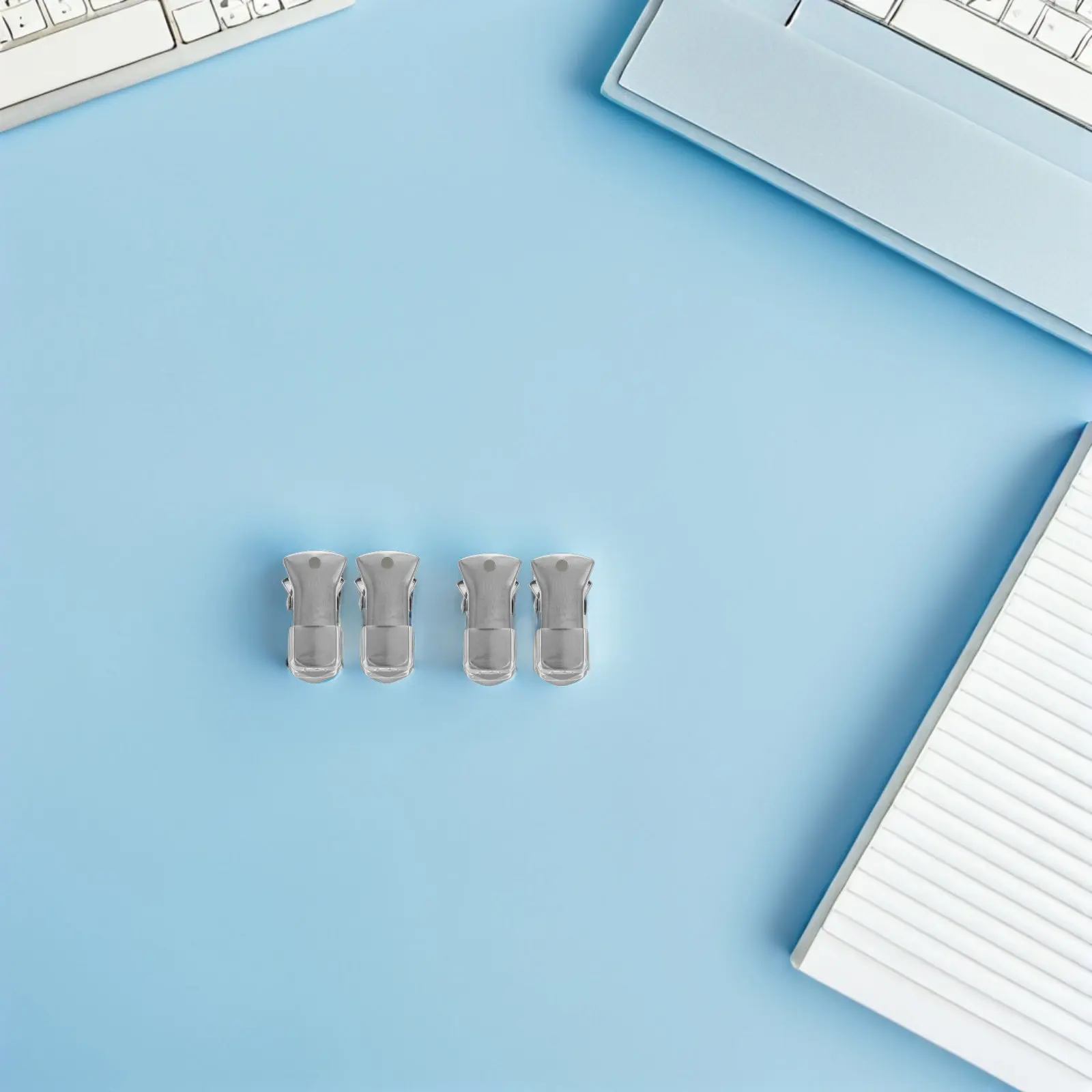 

50Pcs Silver Metal Crocodile Clip Flat Mouth Alligator Clamp Non Slip Badge Holder for Conference Name Tags Employee Id School