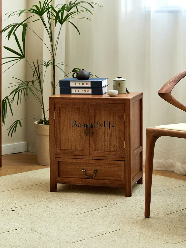 

Small Side Table Solid Wood Tea Cabinet New Chinese Style Locker