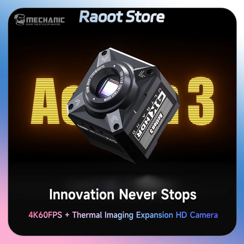 Caméra de Microscope Action 3 mécanique 4K 60FPS, imagerie thermique optique, capteur 118, Interface multiple, qualité militaire, durabilité