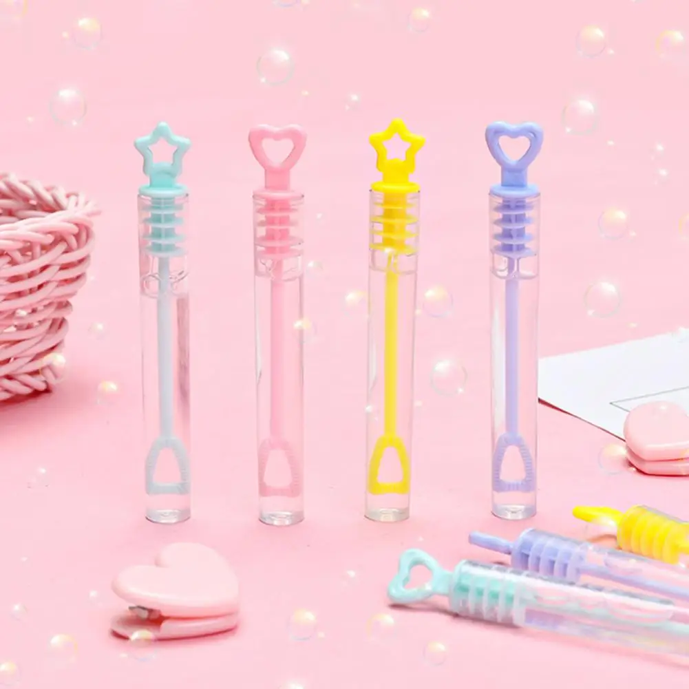 12 個ミニハート形バブルスティックフェスティバル結婚式子供のおもちゃ純白のハート型試験管 T8A3