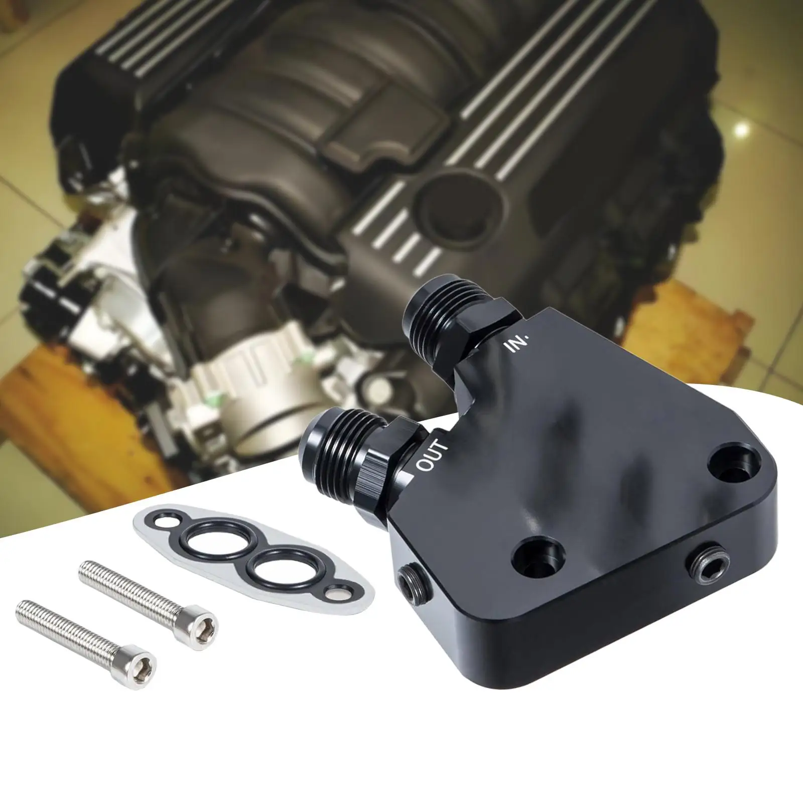 

Engine Oil Cooler Adapter Kit Car Parts for LS1 Gen IV Engines LS6