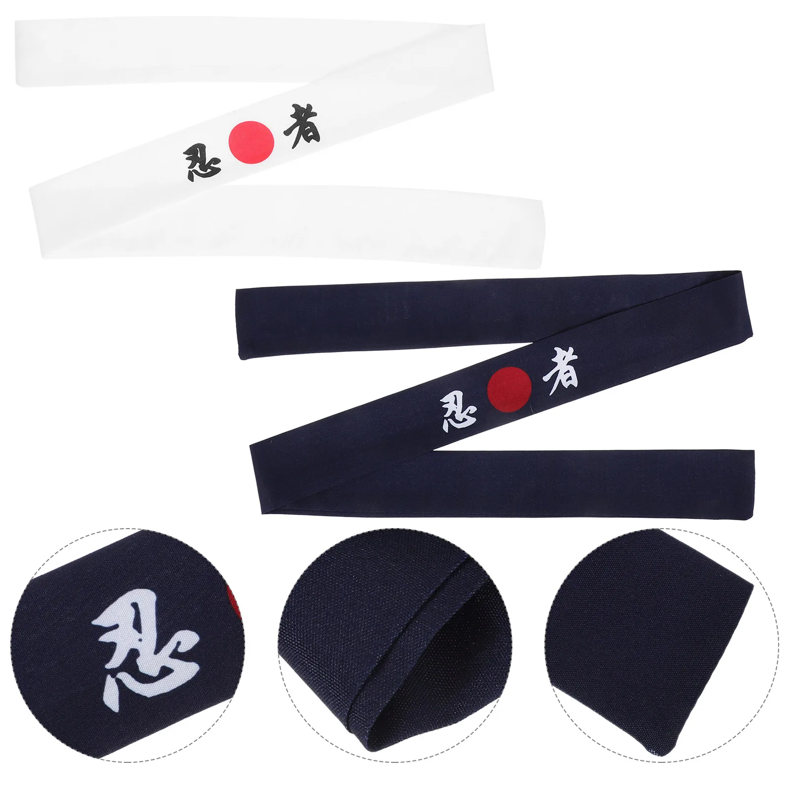 

2Pcs Breathable Cotton Chef Decortive Chef Headbands Karate Japanese Hairband Men Women Cooking Running Yoga Sports