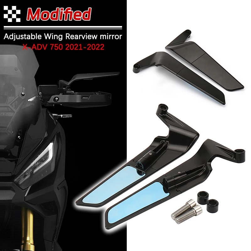 

Для аксессуаров для мотоциклов Honda X-ADV 750, боковое зеркало с фиксированным крылом и регулируемым зеркалом заднего вида
