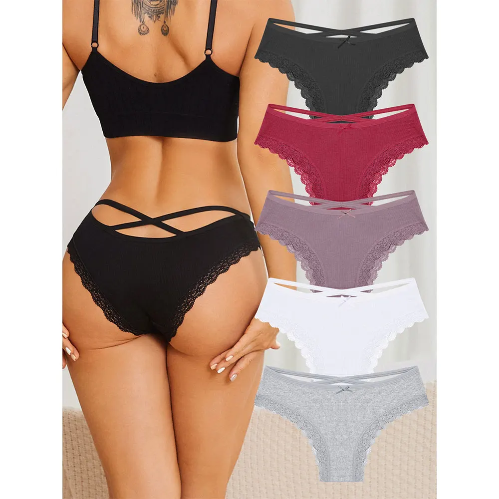 

Cute Bowknot Lingeries Sexy Hot Low-waisted Bikini Soft Lace-edged Brazilian Underwear Women's Underwear Japanese Woman Panties