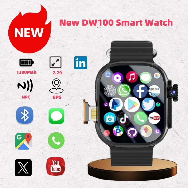 

Смарт-часы 2,29 дюйма Amoled, разблокировка отпечатков пальцев, умные часы с поворотной камерой, GPS-позиционирование