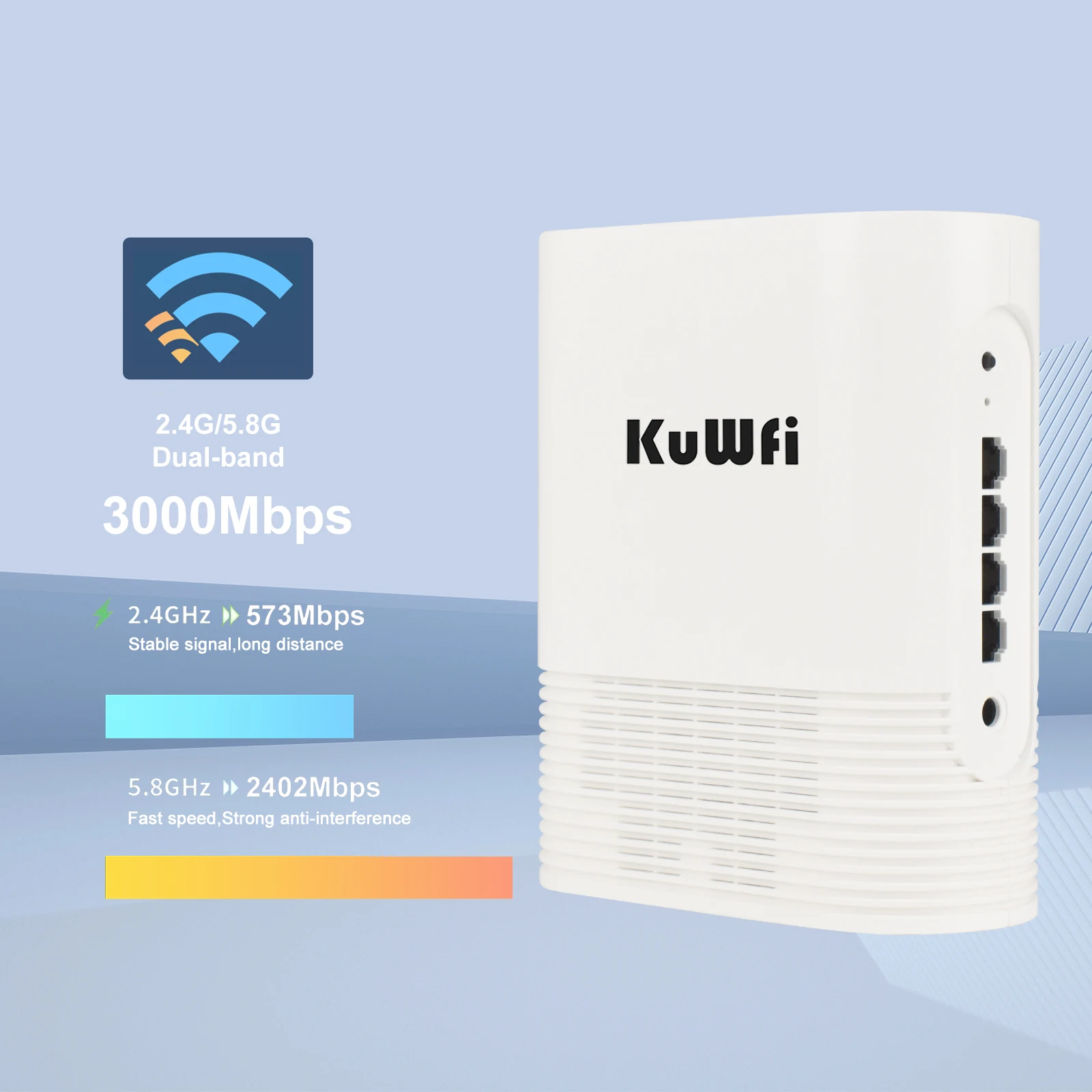 KuWFi Ax3000 WIFI Router 2.4G 5G Dual Band Wireless WiFi6 Router Gigabit Network Repeater Extender WIFI6 Mesh Support 128 Users