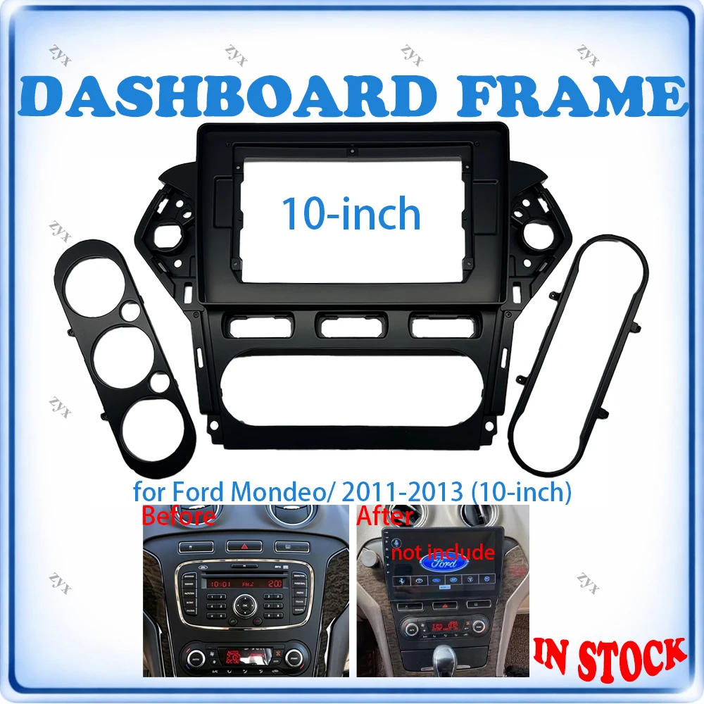 Car Radio Fascia Frame For Ford Mondeo 2011-2013 10 inch With Canbus Decoder & Wiring Harness Car Accessories Plug & Play
