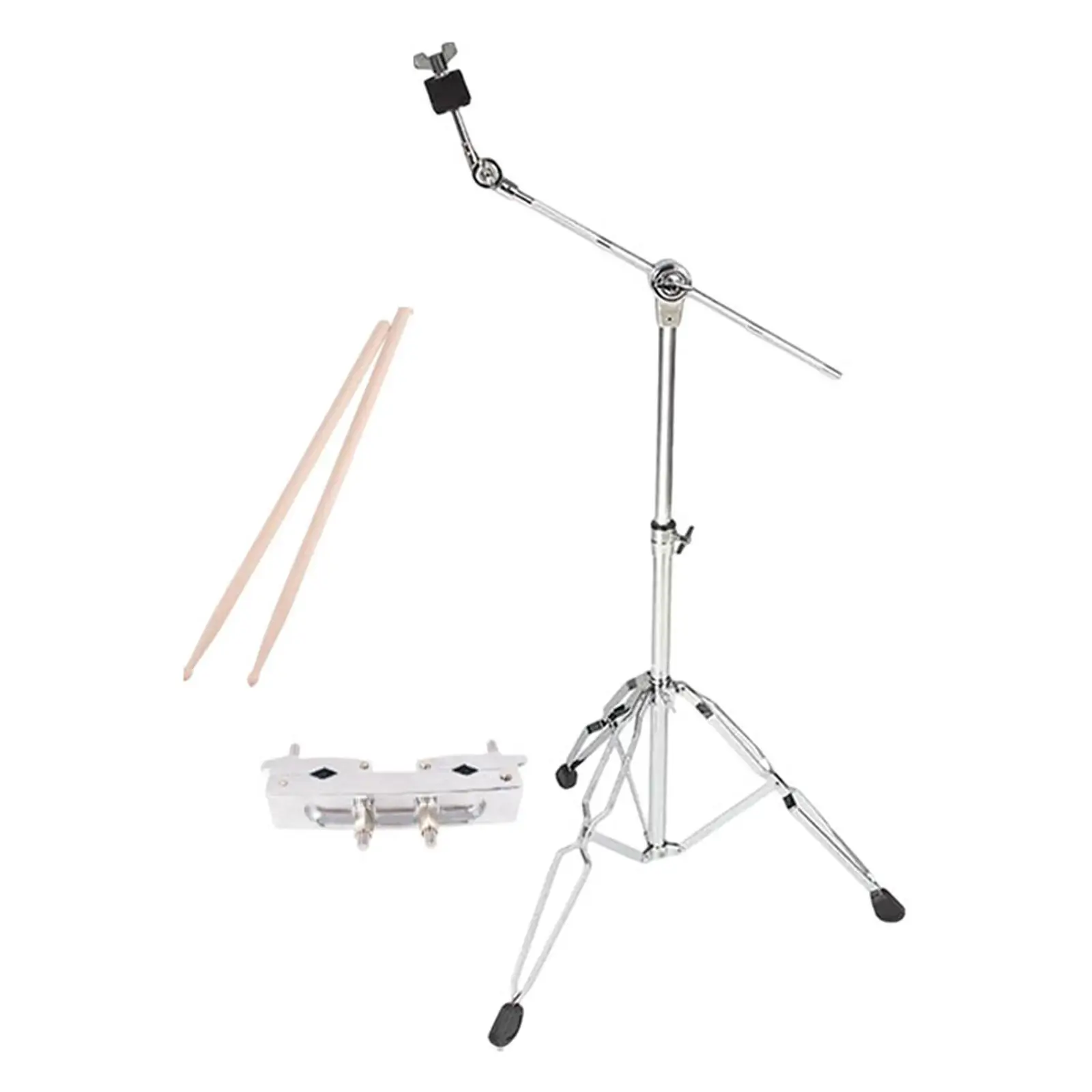 

Cymbal Stand Instrument Holder Tripod Adjustable Height Triangle Bracket with Drumstick for Studio Stage Practice Performance